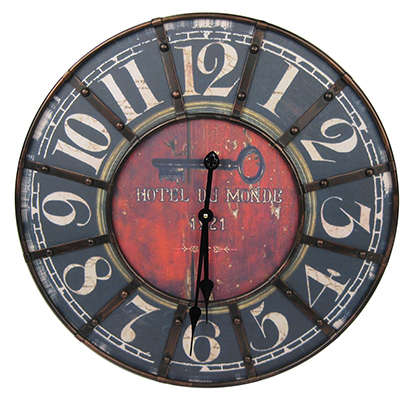 Wooden Clock Iron Frame